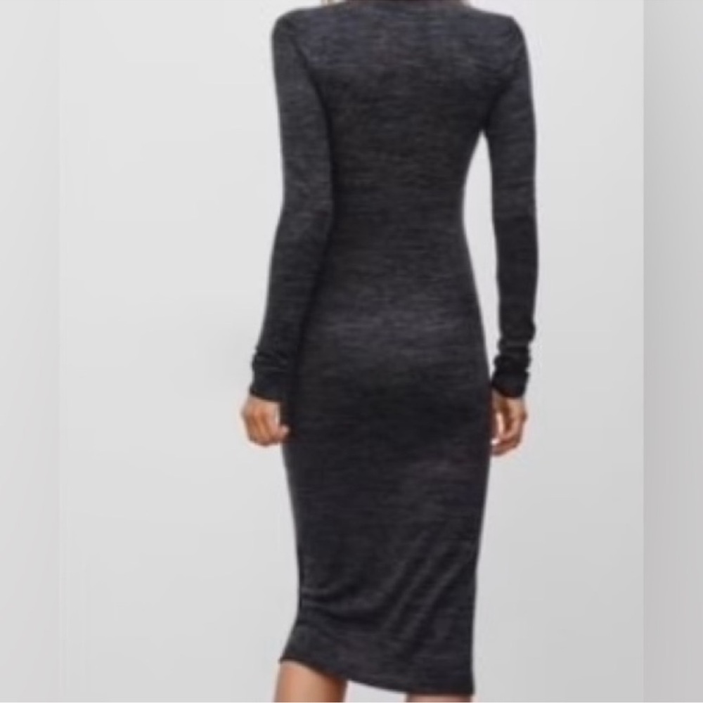 Aritzia Wilfred Free Abby Plunge V Neck Long Sleeve Midi Dress - Picture 3 of 16